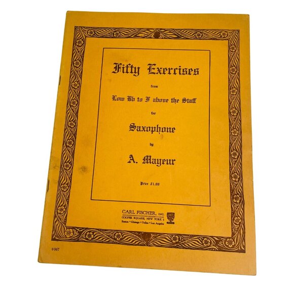Fifty Exercises For Saxophone From Low Bb To F Above The Staff By A. Mayeur Vint - Picture 1 of 6